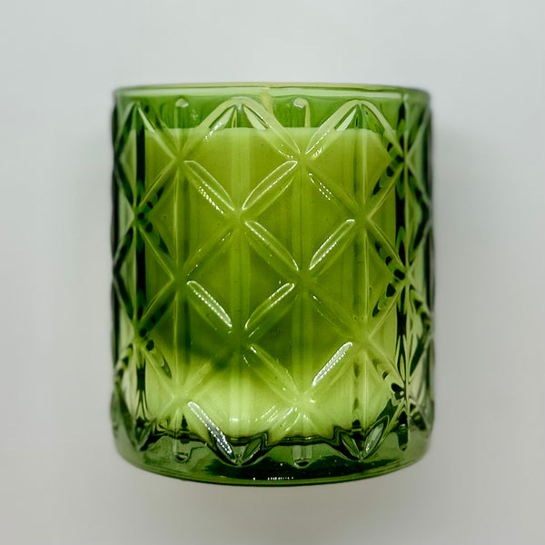 Pistachio Candle - Bottle Green Diamond Glass