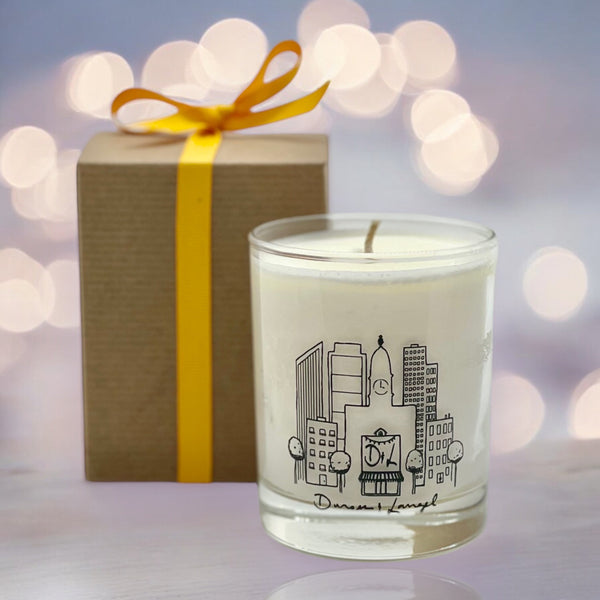 Custom Philadelphia Skyline Glass Candle (5 days to fulfill)