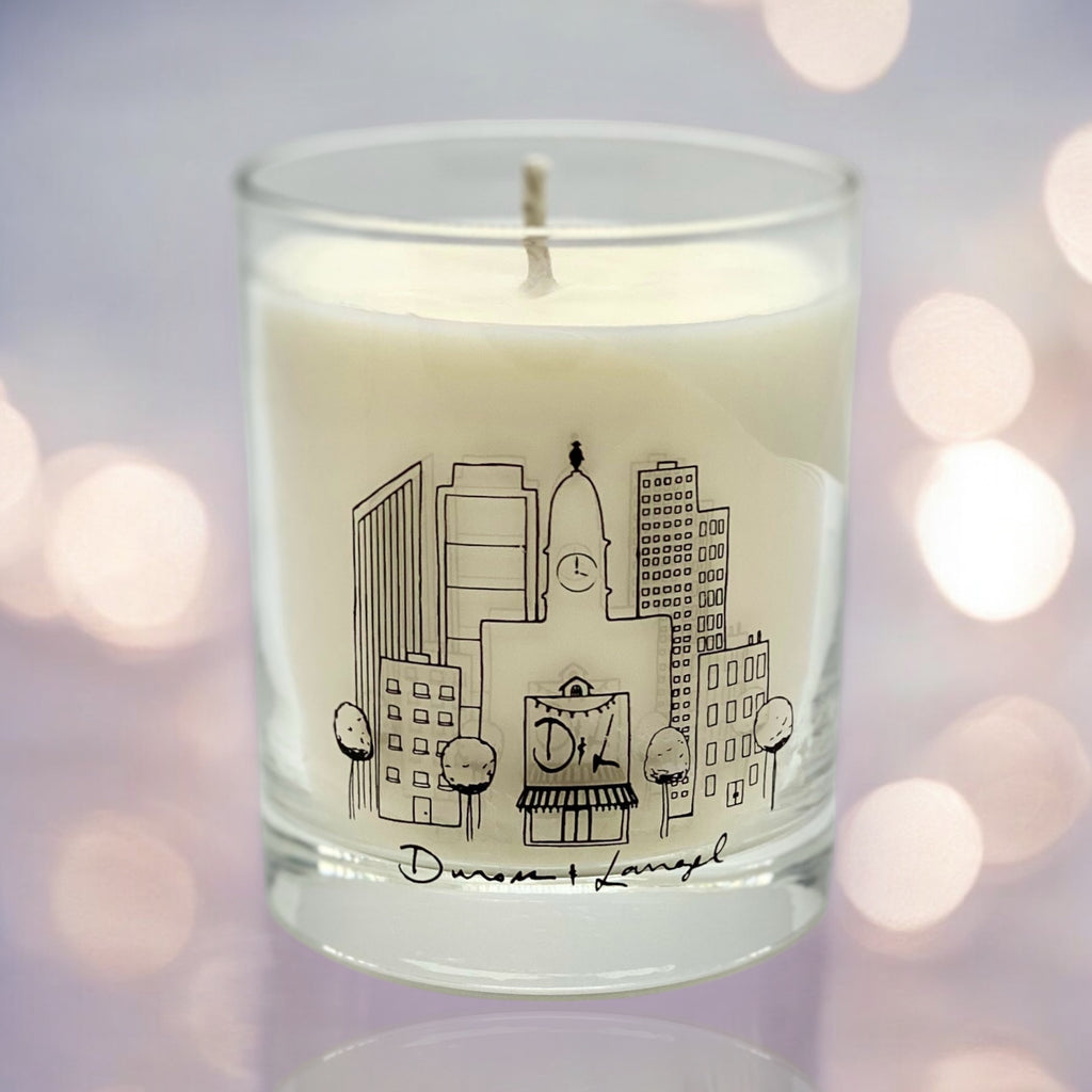 Custom Skyline Glass Candle