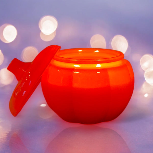 Orange Pumpkin Glass Candle - Pumpkin + Spice