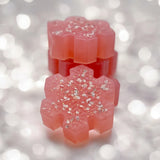 pink glittering snowflake soap